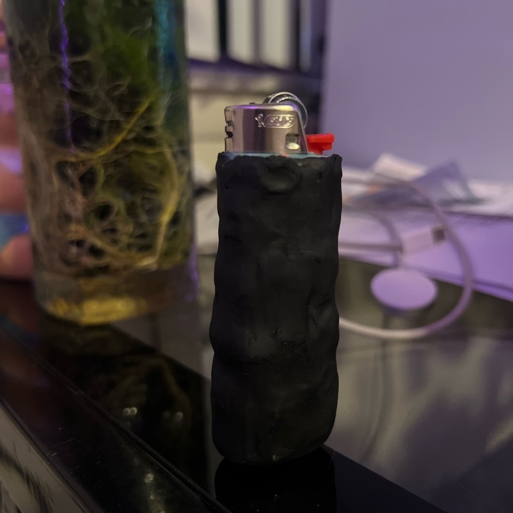 Black Lighter with Textured Grip